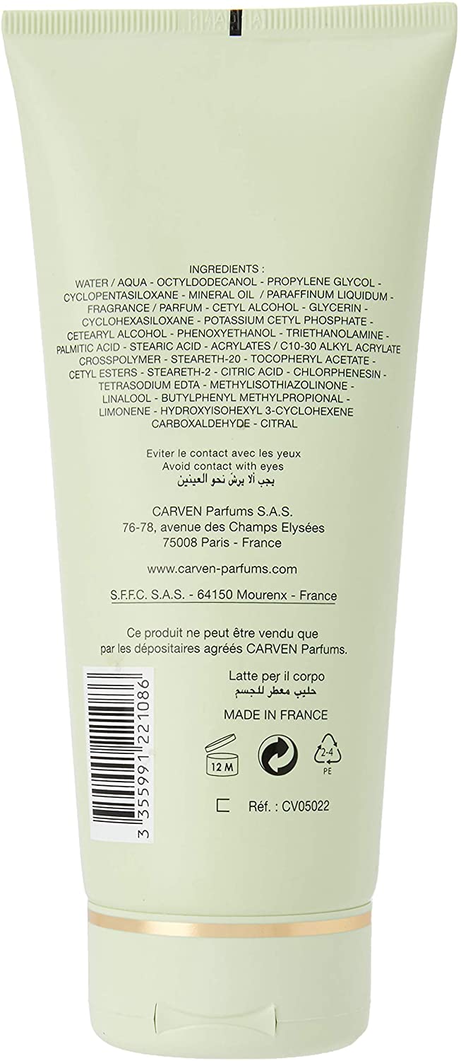 Carven Leau De Toilette Light Body Cream For Women 6.66 Oz Cream