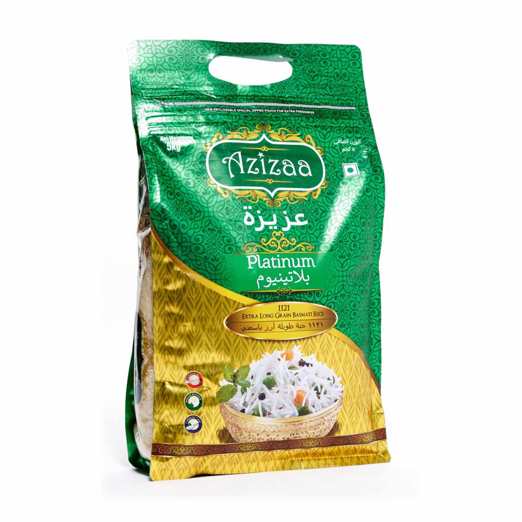Buy Azizaa Platinum Basmati Rice 5kg Online | Carrefour UAE