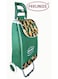 Folding Essential Shopping Trolley- WHEELS # GREEN LEAF   Fabric Luggage Bag with Wheels   Shopping Cart   Shopping Trolley with Wheels   Portable Trolley   Foldable Shopping Bag