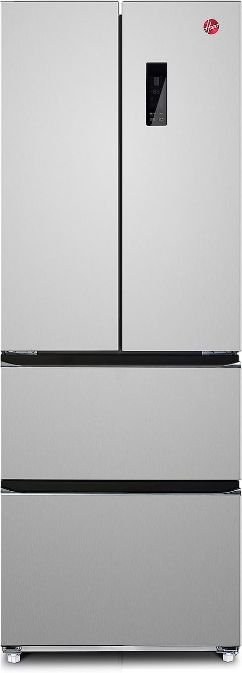 Hoover 337L Net Capacity French Door Refrigerator, 4 Doors Dual Inverter Fridge &amp; Freezer, Leco Technology, Total No Frost, Multi Air Flow, LED Lights, Crisper with Humidity Control, Inox, HFD-M438-S