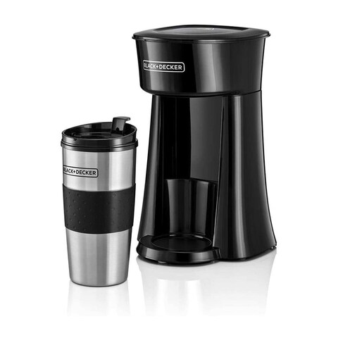 Black &amp; Decker Coffee Machine 650W - 360ml Travel Mug - Black - DCT10