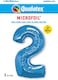 Number Two Sapphire Blue 43in Number Foil Bln 1Ct