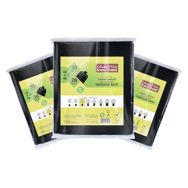 Enviro Shield 30 Gallon Oxo Bio-Degradable 60 Garbage Bags Small Black