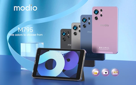 Modio M795 7-inch Tablet Dual SIM 6GB RAM 256GB 5G With Earphone Digital Pen Screen Protector and Back Cover
