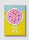Lowha Spiral Notebook With 60 Sheets And Hard Paper Covers With Watermelon Summer Design, For Jotting Notes And Reminders, For Work, University, School