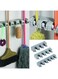 Generic - Wall Mounted Mop And Brush Broom Hanging Holder Gray
