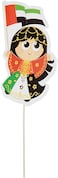 Beautiful Girl with UAE Flag Stick Attached, UAE NATIONAL DAY, 3D Design 30cm (Pack of 1 Unit).