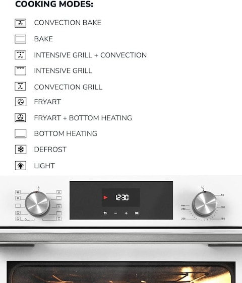 MILLEN Built In Electric Oven, 10 Cooking Modes, 73L - 3 Years Warranty, SCHOTT Inner Glass, MEO 6004 WH