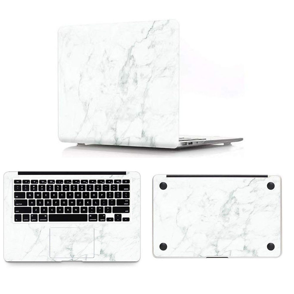 Ozone - Marble Texture Anti-Scratch Decal MacBook Air 13.3 inch A1932 With Retina Display Released 2019 / 2018 Vinyl Skin Sticker Cover with PalmGuard Sticker Front &amp; Back - Off White