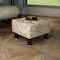 Reposa Floral Print Wooden Cushioned Footrest Stool (Walnut Legs)