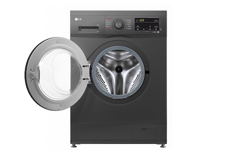 LG 8kg Front Load Washing Machine, F4J3TYG6J, Middle Black (With Direct Drive Motor)