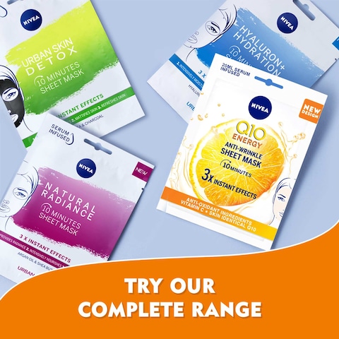 NIVEA Face Sheet Mask Q10 Plus C Anti-Wrinkle Vitamin C 1 Mask