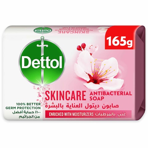 Dettol Skincare Antibacterial Bathing Soap Bar, Rose &amp; Sakura Blossom, 165g