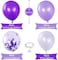 Party Time 24-Pieces 12 inches Purple, Lavender and White Latex Balloon &amp; Confetti Balloons Balloons Set with Ribbon Roll For Mother's Day, Baby Shower, Bridal Shower, Wedding D&eacute;cor &amp; Birthday Party D
