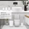 Bathroom Accessories Set of 6 Modern Design 6 Pieces Bathroom Accessory Set Soap Dispenser Toothbrush Holder Tooth Mug Soap Dish Toilet Brush Rubbish for Bathroom Home Decor (White)