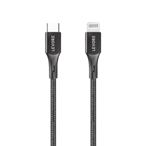 Levore USB-C to Lightning Nylon Cable MFI Certified 1.8M - Black