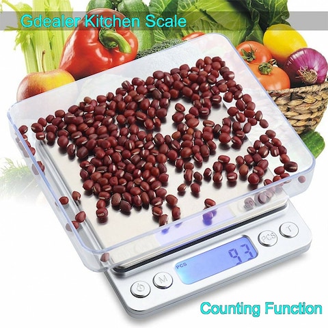 Krawn KW-46011 Accurate Digital Jewerly Scale from 0.01 to 500 Grams - White