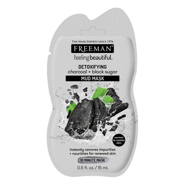 Freeman Sachet Mud Mask Detox Charcoal And Black Sugar 15ML