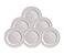 MODA CUCINA MELAMINE HAMMERED FINISH DESSERT PLATE WHITE 20CM- ESMA APPROVED (MCP-5140-WH), 6PCS SET