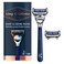 King C. Gillette Shave And Edging Razor With Blade Blue 2 PCS
