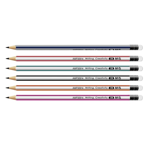 M&amp;G AWP30914 Triangular 2B Eraser Pencil 12 Pieces