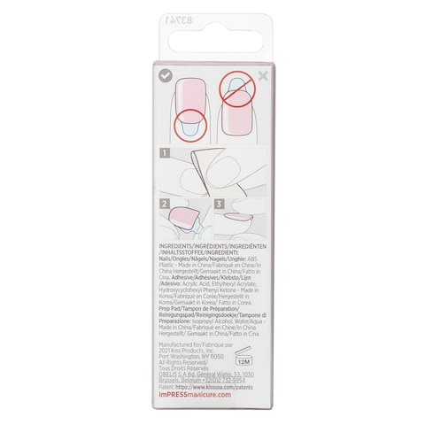 Kiss Impress Colour Press-On Manicure False Nails KIMC002C Pick Me Pink