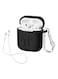 Generic - Airpods Case With Strap Protective Silicone Cover With Carabiner For Apple Airpods Black
