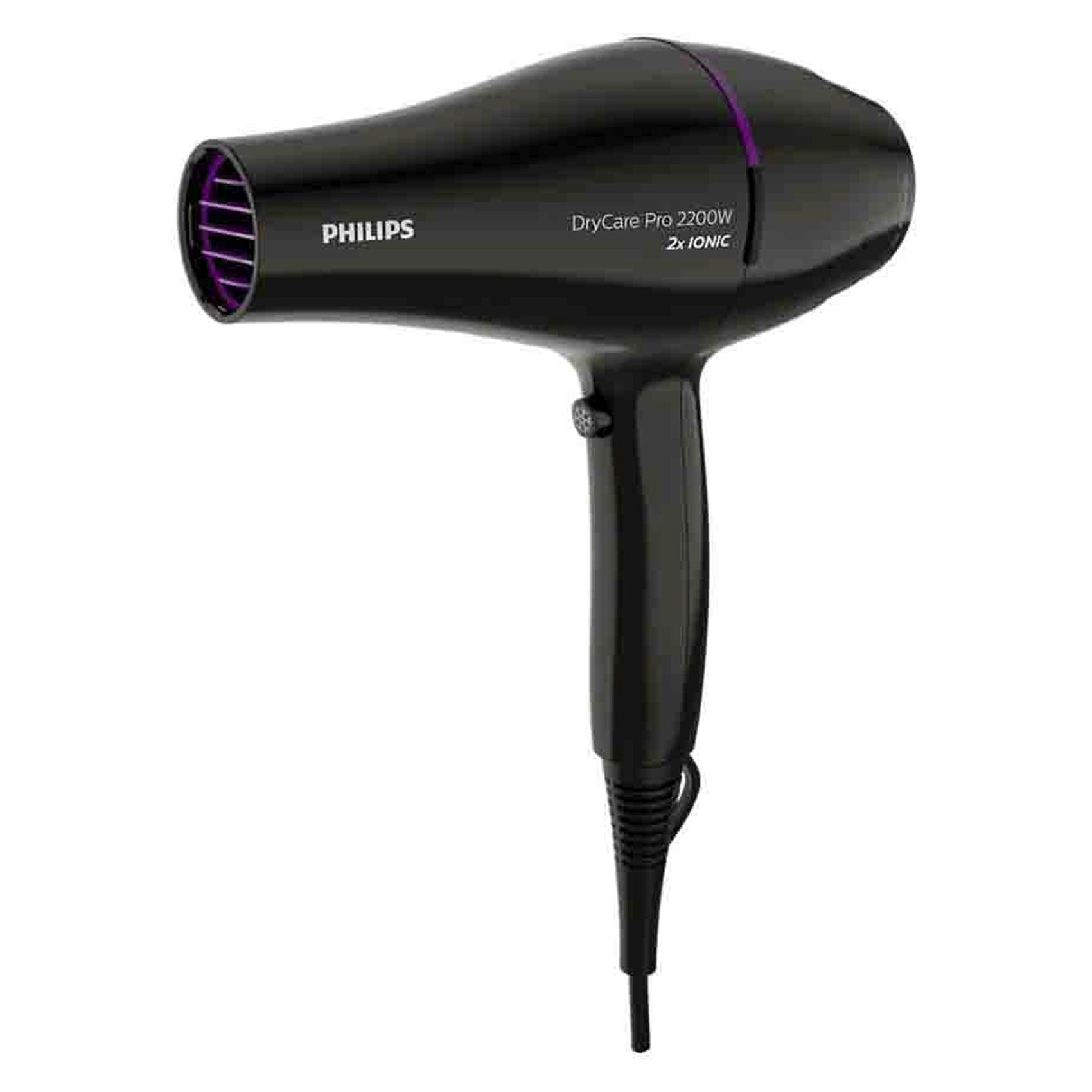 Philips Drycare Pro Hair Dryer With Concentrator And Diffuser Nozzle 2200W BHD274 Black