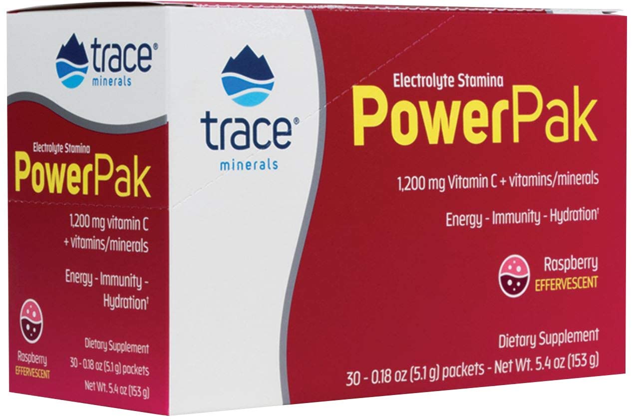 Buy Electrolyte Stamina Power Pak Raspberry Trace Minerals, 30 Packet ...