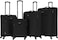VIPTOUR Set of 4 Light Weight  Polyester Jacqard Trolley Luggage With Number Lock, Charcoal- 20, 24, 28, 32 Inches