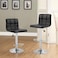 Sulsha Furniture 2 Piece Modern Height Adjustable Chair, Bar Chair, Bar Stool Set Leather Padded Stool Black/Silver1
