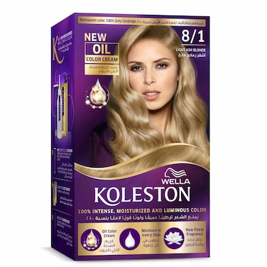 Wella Koleston Permanent Hair Color Kit 8/1 Light Ash Blonde