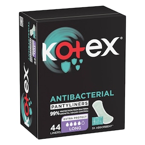 Kotex Sanitary Pad Antibacterial Pantyliners Long 44 Count