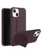 Focus Finger Grip Holder And Standing Cover With Car Magnetic Multi-Function Shockproof Protective Case Cover For Iphone 14 Brown