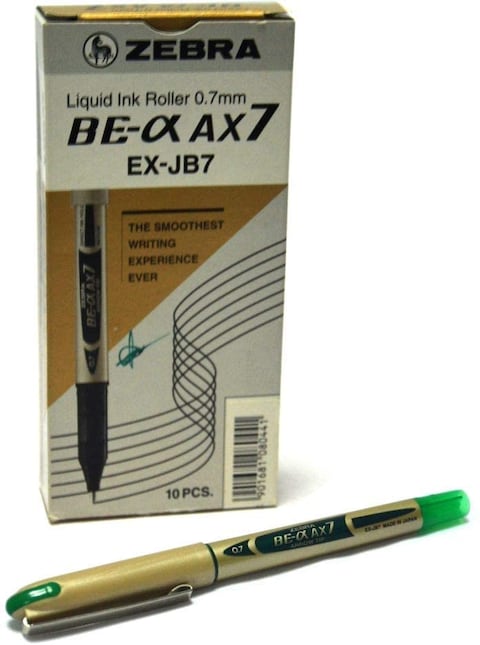 Zebra 0.7mm Liquid Ink Rollerball Pen 10 Pieces Set - Green