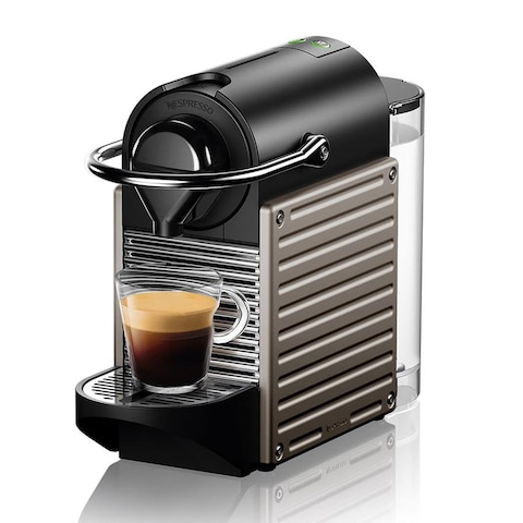 Nespresso Pixie C61 Titan Coffee Machine + Aeroccino Milk Frother Package (700ml, 1260 W)