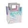 Transparent Clear Nylon Gift Bag High Quality PVC Handled Gift and Shopping Bag (Silver, 18x20x10 cm) - Pack of 12