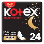 Buy Kotex Maxi Protect Thick Pads, Overnight Protection Sanitary Pads with Wings, 24 Sanitary Pads in Saudi Arabia