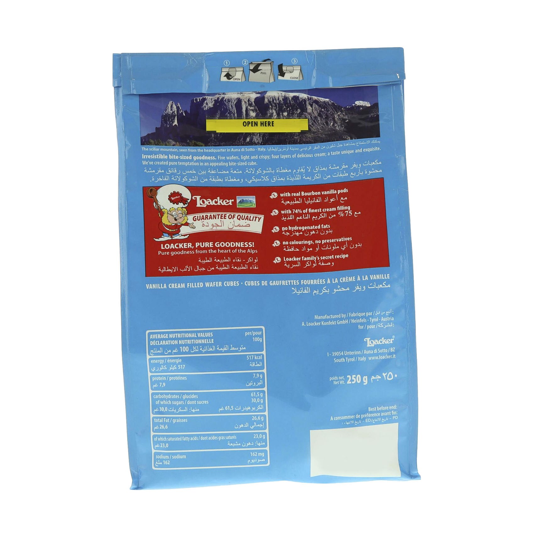 Loacker Quadratini Wafer Vanilla 250 Gram product thumbnail 3