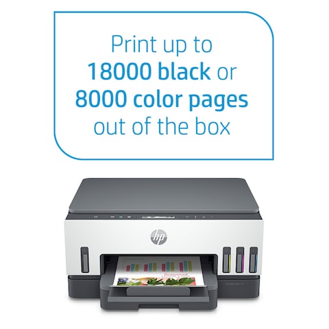 HP Smart Tank 720 Printer Wireless Print Scan Copy Auto Duplex Print up to 18000 black or 8000 color pages [6UU46A]