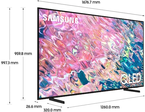 سامسونج تلفزيون ذكي QLED 4K Q60B 75 بوصة أسود Quantum HDR Object Tracking Sound Lite (2022)