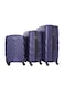 PARA JOHN  3-Piece Hard Side ABS Luggage Trolley Set 20/24/28 Inch Navy Blue