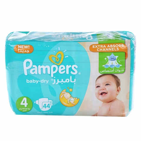 Pampers Active Baby Dry Diapers Value Pack Size 4 44 Count 8-14 KG