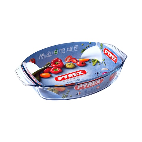 Pyrex Optimum Oval Roaster - 39x28 Cm - Clear