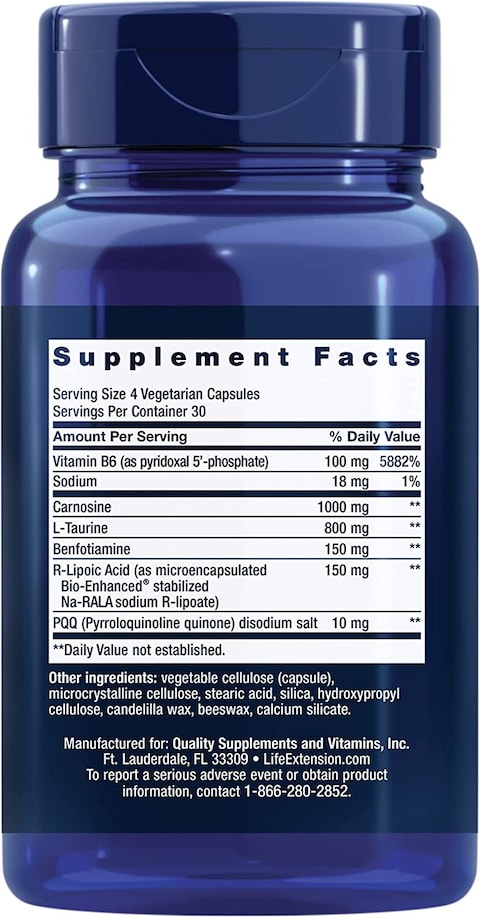 Life Extension Mitochondrial Energy Optimizer With Pqq &ndash; For Heart &amp; Brain Health, Energy Management And Anti-Aging - Gluten-Free, Non-Gmo, Vegetarian &ndash; 120 Capsules