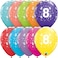 Qualatex Age 8 Tropical Assortment Latex Balloon 6-Pieces- 11 Inch Size