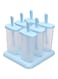 6-Piece Ice Cream Popsicle Molds Blue/Clear 14x15x16centimeter