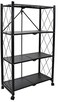 Foldable Storage Shelf Unit with Wheel Kitchen Study Office Bedroom Storage Rack Storage Box Garage and Laundry Bathroom Tool Organization (Foldable 4 Tier)