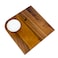 BILLI Wooden Serving Board with 1pc Ceramic Dip Bowl, Wooden Steak Plate Food Platter