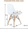 Modern Dining Chair, Lounge Chair, Office Chair, Plastic Shell Chair, Eames Style Chair with Wood Legs and Plastic Seat, for Living Room, Bedroom, Kitchen, Dining Side Chairs, Set of 4 (Yellow)